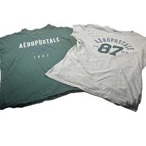 Lot Of 2 Aeropostale Men's Size Medium NY And NE 1987 Tee Shirts Preowned